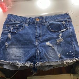 Dark blue denim shorts